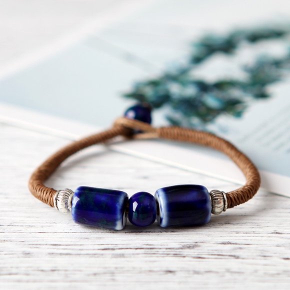 Ceramic Bead Charm Bracelet BOHO Bolo - Picture 4 of 8